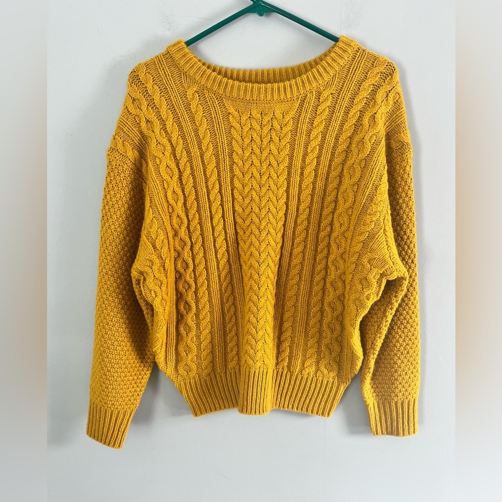 Workshop Republic Clothing Wool Blend Knit Sweater Sz XS yellow Round Neck